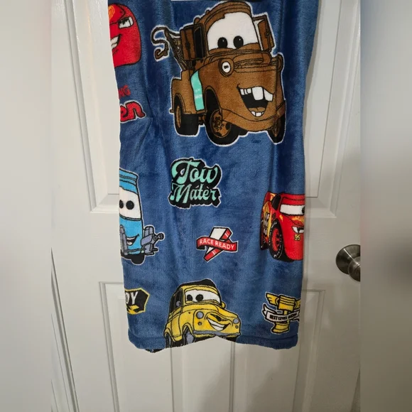 Disney Pixar Cars Blue Plush Throw Blanket - Picture 5 of 6